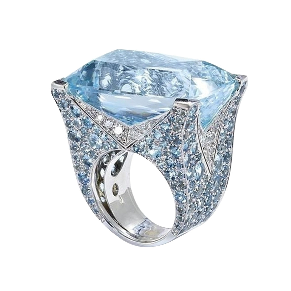 Sparkling Women Cubic Zirconia Ring Bride Wedding Engagement Party Jewelry Gift Image 4