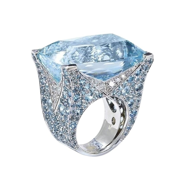 Sparkling Women Cubic Zirconia Ring Bride Wedding Engagement Party Jewelry Gift Image 7