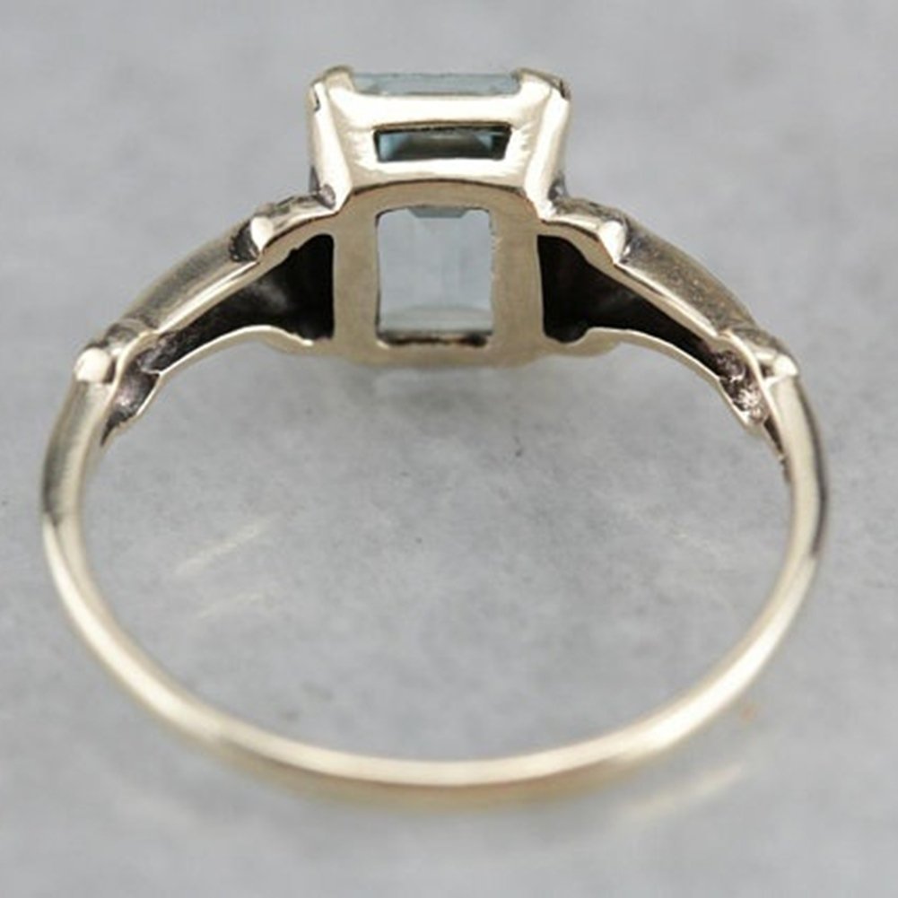 Elegant Women Faux Square Topaz Ring Bride Wedding Engagement Party Jewelry Gift Image 4