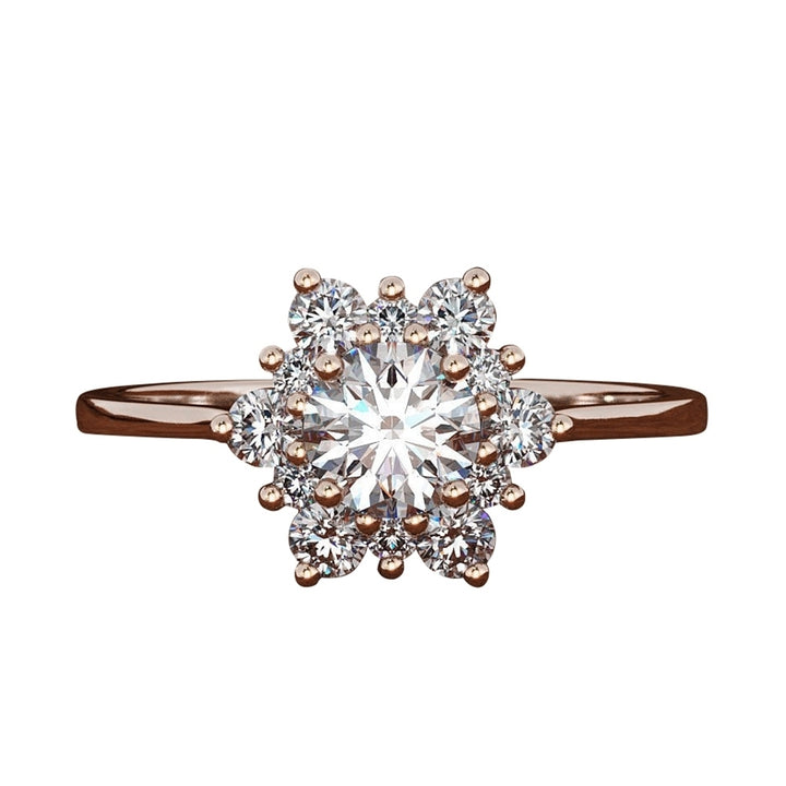 Fashion Women Snowflake Flower Cubic Zirconia Plated Propose Finger Ring Jewelry Image 2