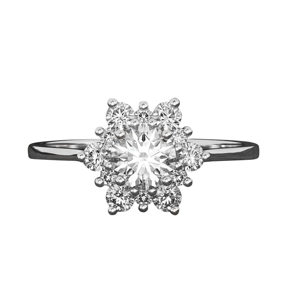 Fashion Women Snowflake Flower Cubic Zirconia Plated Propose Finger Ring Jewelry Image 3