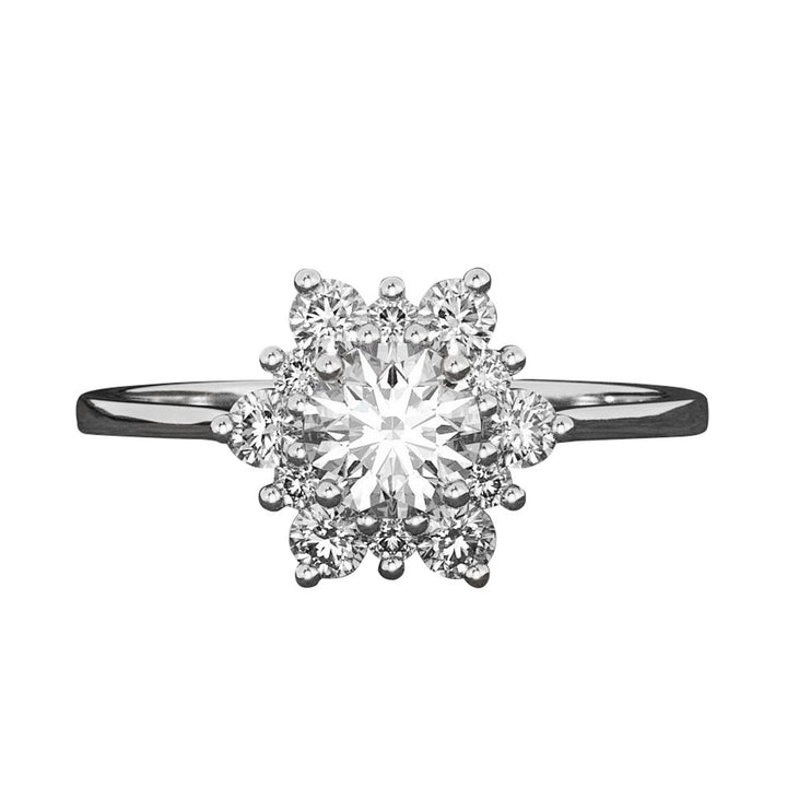 Fashion Women Snowflake Flower Cubic Zirconia Plated Propose Finger Ring Jewelry Image 3