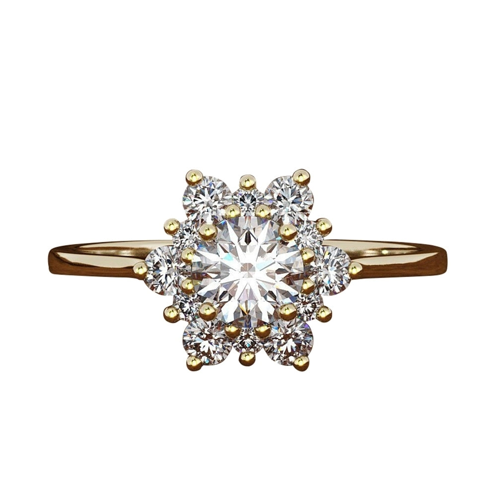 Fashion Women Snowflake Flower Cubic Zirconia Plated Propose Finger Ring Jewelry Image 4