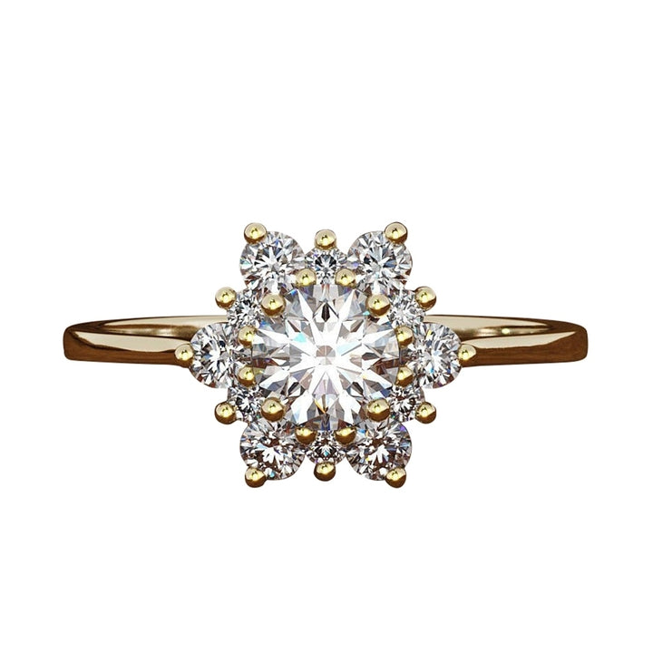 Fashion Women Snowflake Flower Cubic Zirconia Plated Propose Finger Ring Jewelry Image 4