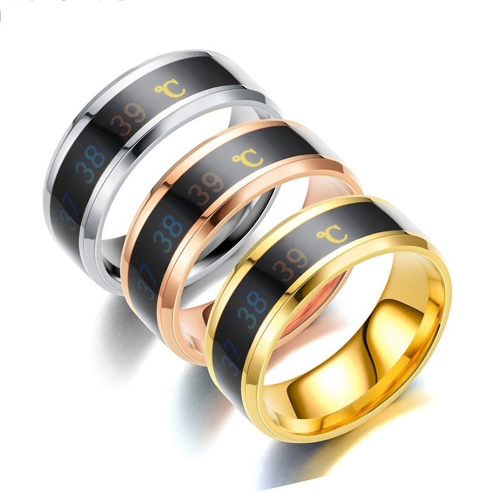 Emotion Mood Intelligent Temperature Sensitive Color Change Titanium Steel Ring Image 2