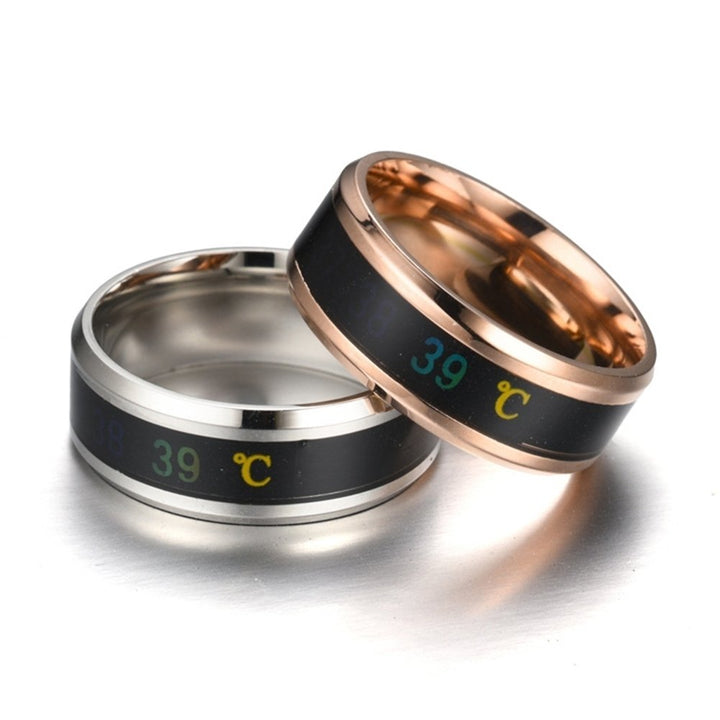 Emotion Mood Intelligent Temperature Sensitive Color Change Titanium Steel Ring Image 4