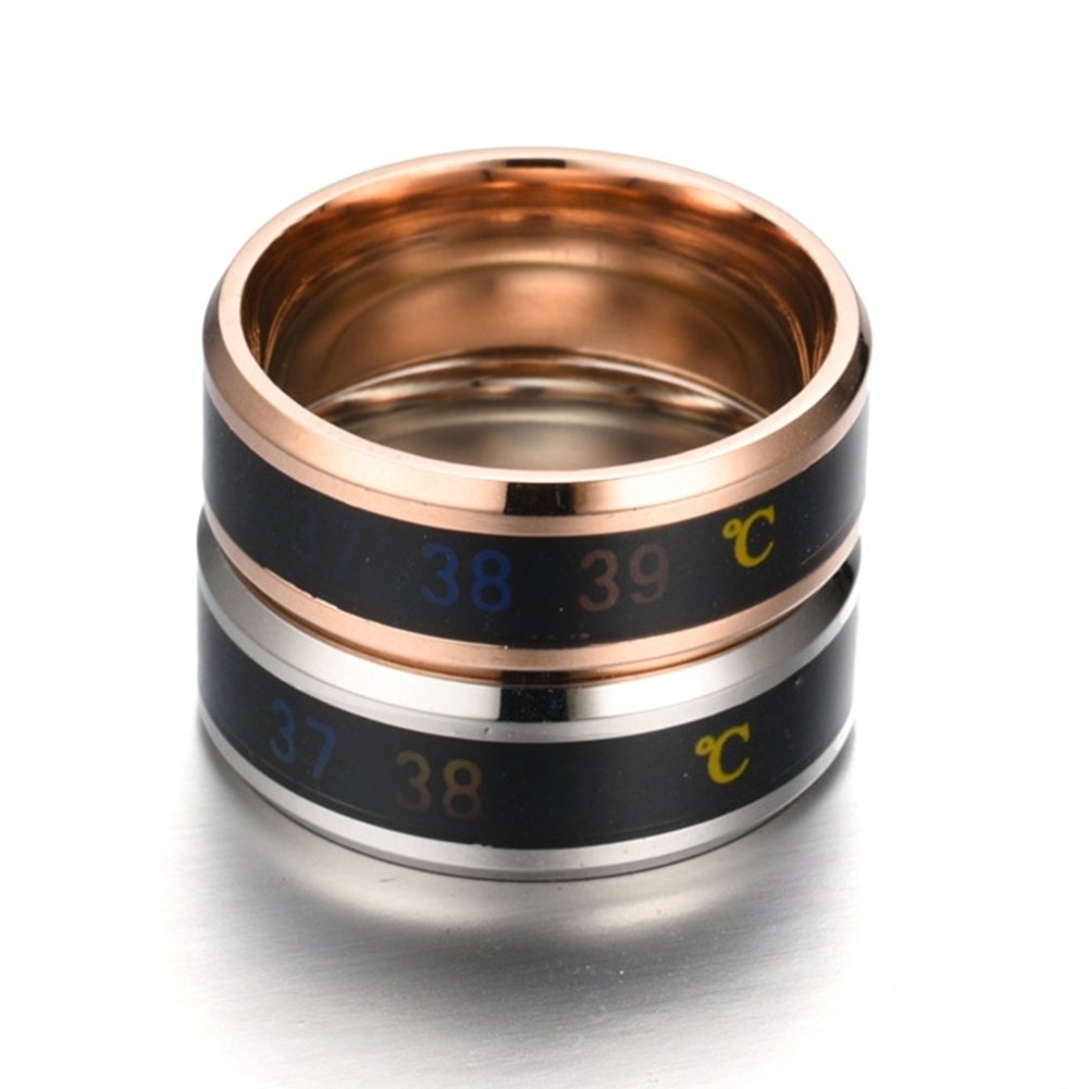 Emotion Mood Intelligent Temperature Sensitive Color Change Titanium Steel Ring Image 6