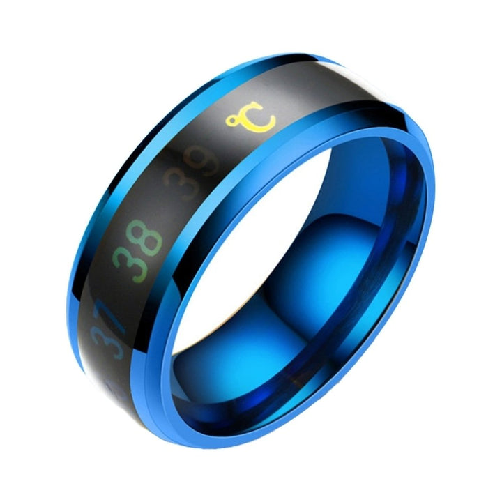 Emotion Mood Intelligent Temperature Sensitive Color Change Titanium Steel Ring Image 8