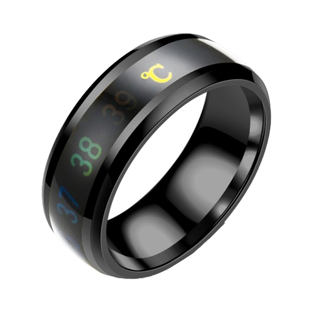 Emotion Mood Intelligent Temperature Sensitive Color Change Titanium Steel Ring Image 9