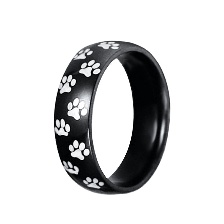 Men Women Cute Animal Paw Print Titanium Steel Finger Ring Jewelry Birthday Gift Image 8