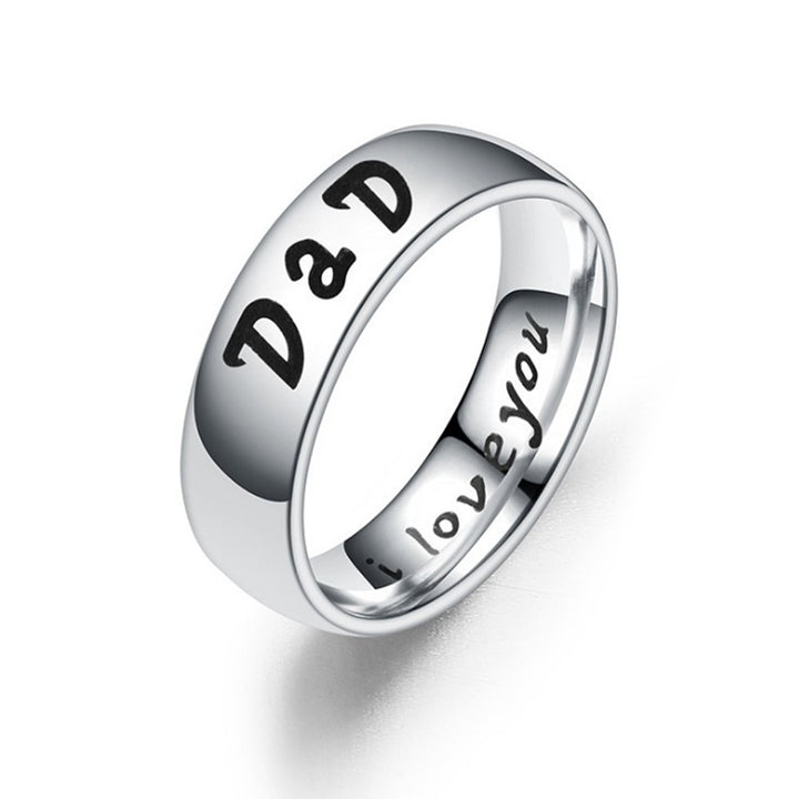 Fashion English Letter I love You Mom Daughter Son Dad Finger Ring Jewelry Gift Image 4