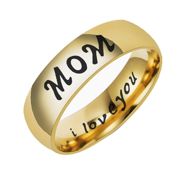 Fashion Mom Dad Daughter Son Letters Band Stainless Steel Family Member Ring Image 3