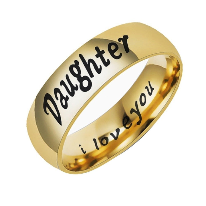 Fashion Mom Dad Daughter Son Letters Band Stainless Steel Family Member Ring Image 4