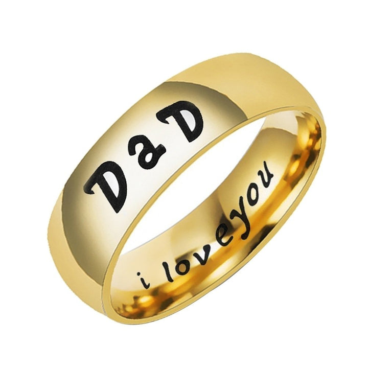 Fashion Mom Dad Daughter Son Letters Band Stainless Steel Family Member Ring Image 6