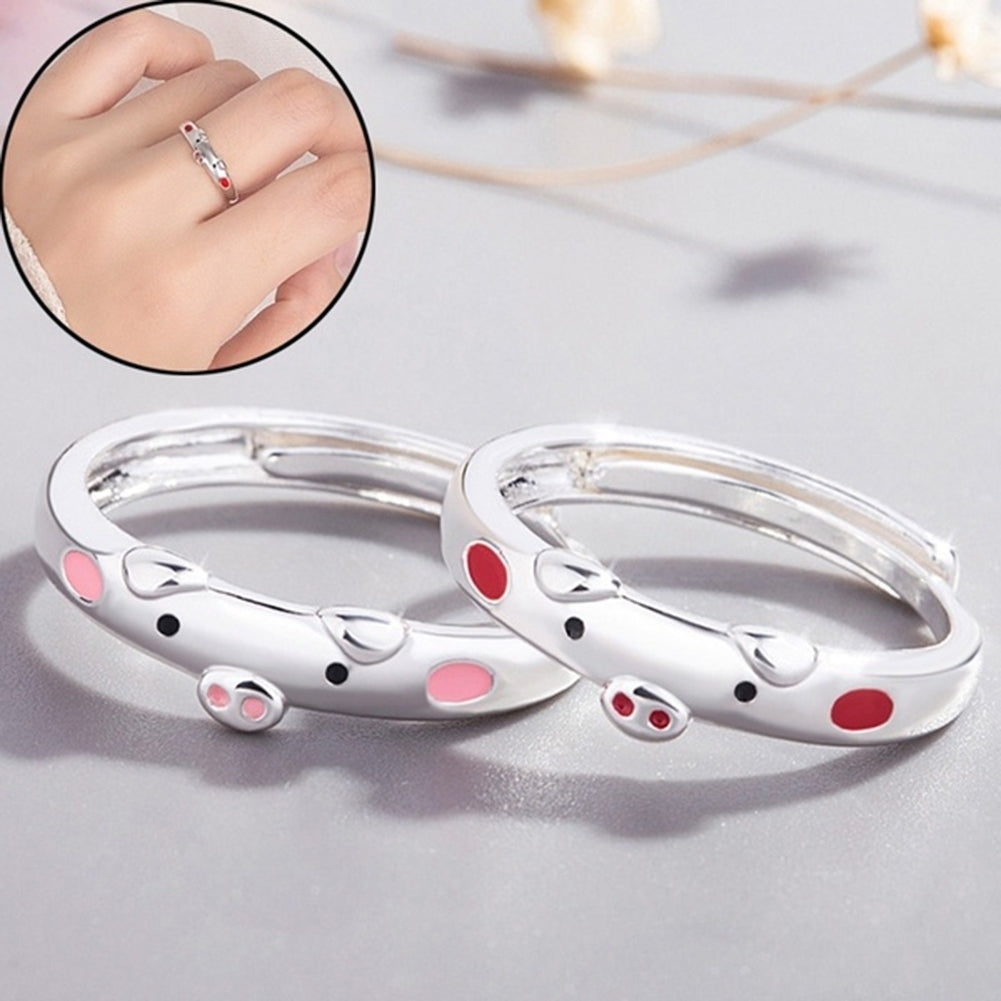 Cute Women Cartoon Pig Piggy Opening End Ring Finger Jewelry Birthday Gift Image 1