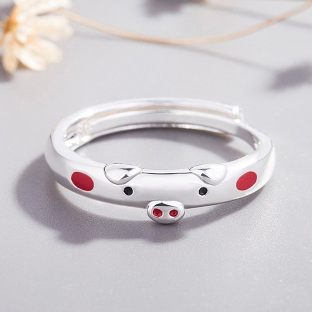 Cute Women Cartoon Pig Piggy Opening End Ring Finger Jewelry Birthday Gift Image 3