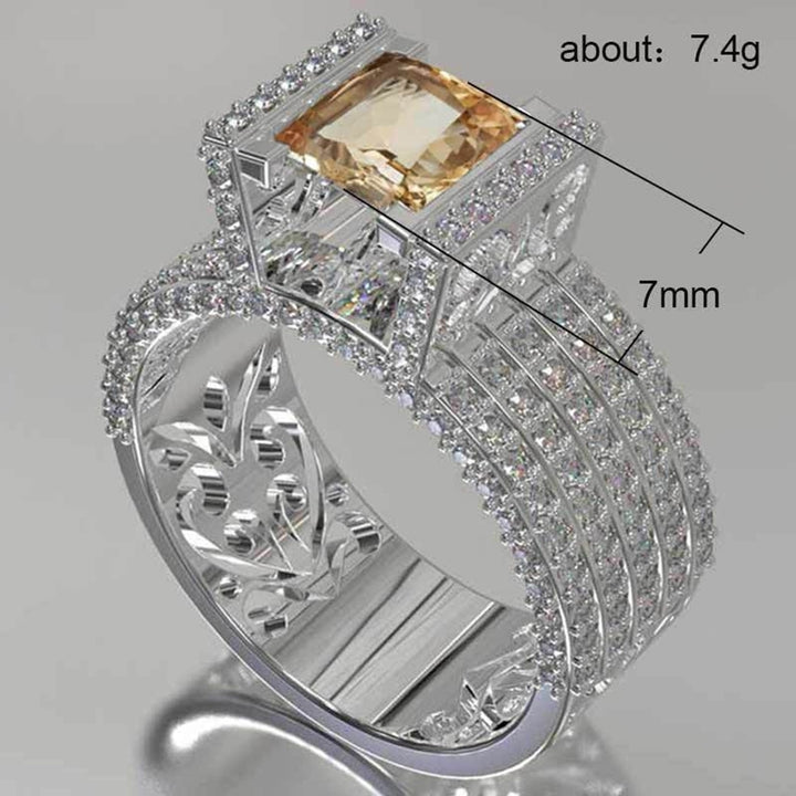 Fashion Women Hollow Openwork Zircon Rhinestone Finger Ring Bridal Jewelry Gift Image 4