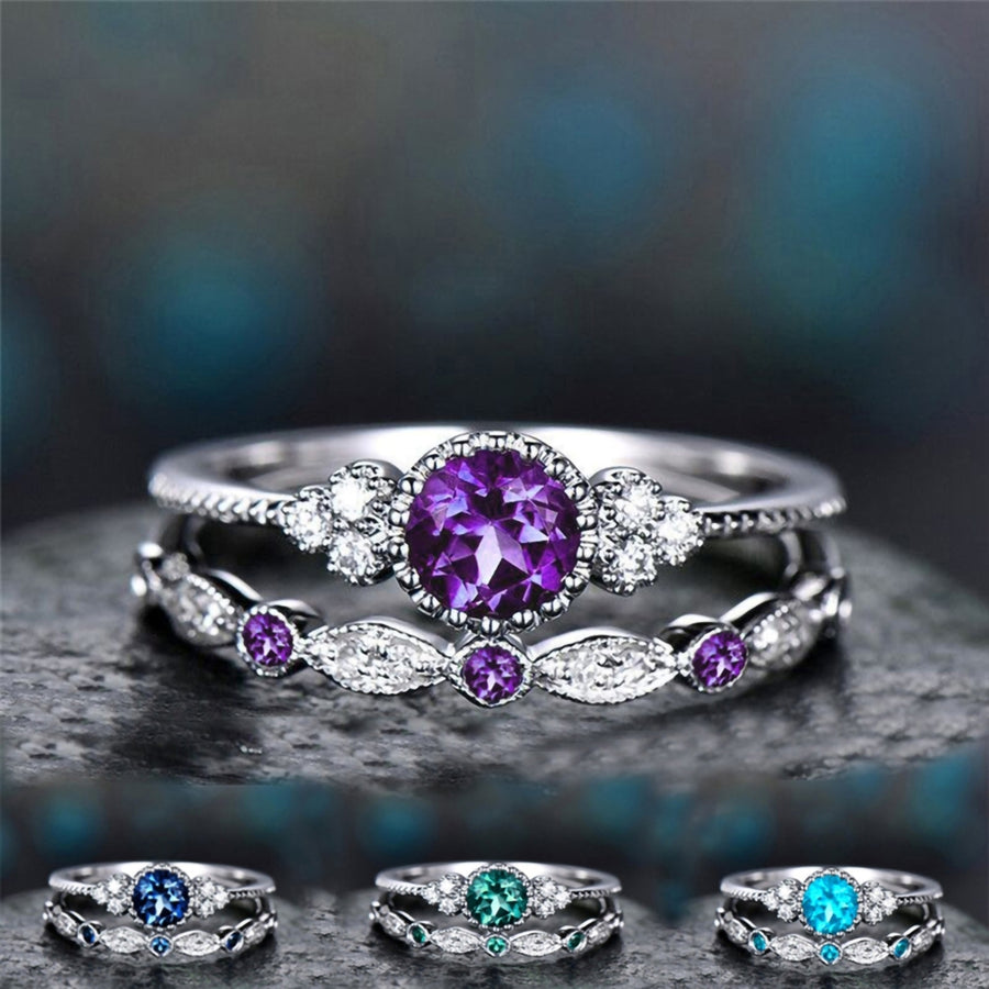 2Pcs Finger Jewelry Dual Type Non-allergic Durable Fashion Cycle Ring for Gift Image 1