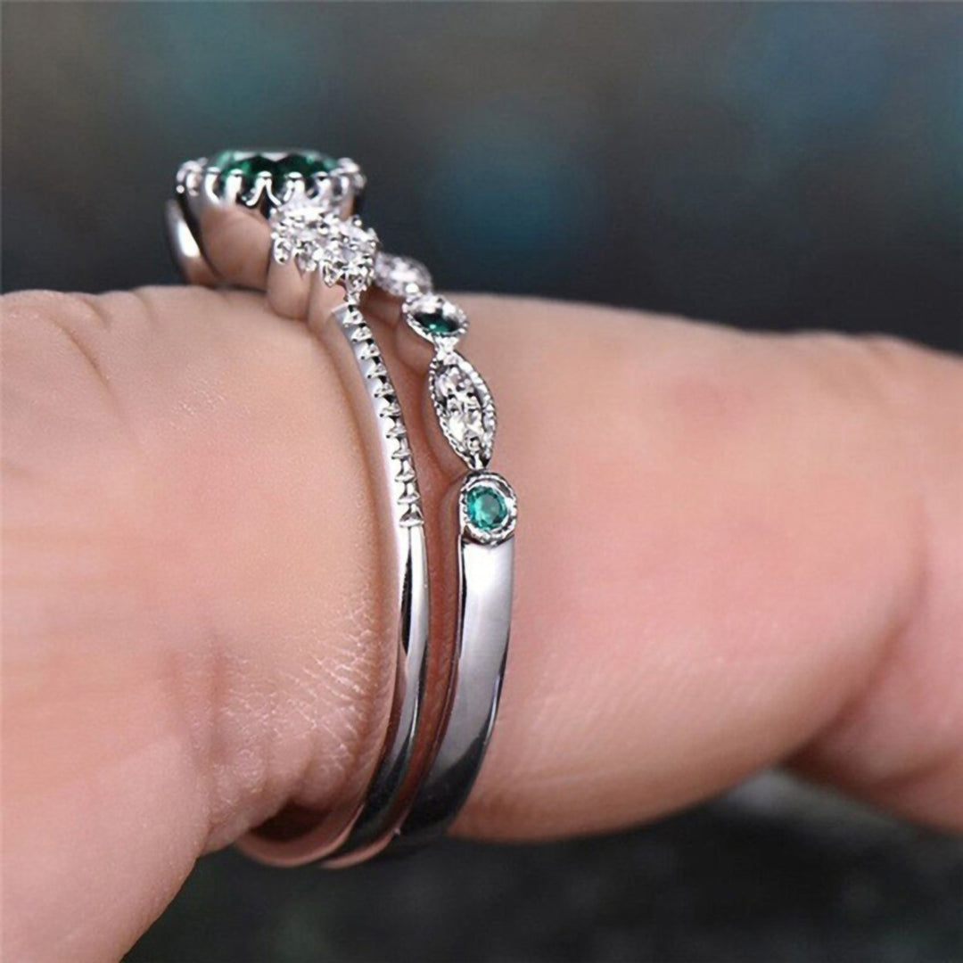 2Pcs Finger Jewelry Dual Type Non-allergic Durable Fashion Cycle Ring for Gift Image 8