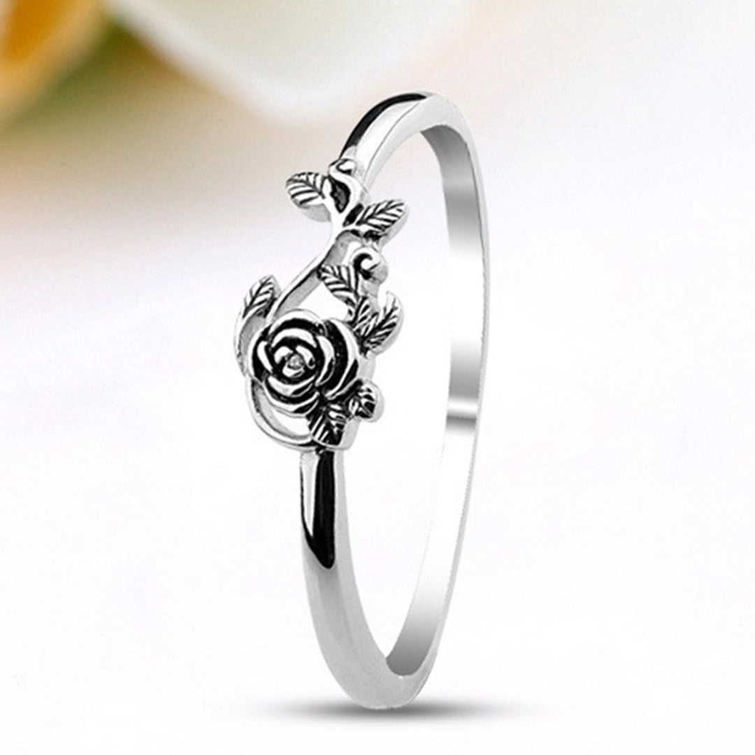 Wedding Ring Rose Design Elegant Classic Delicate Wedding Ring for Wedding Image 3