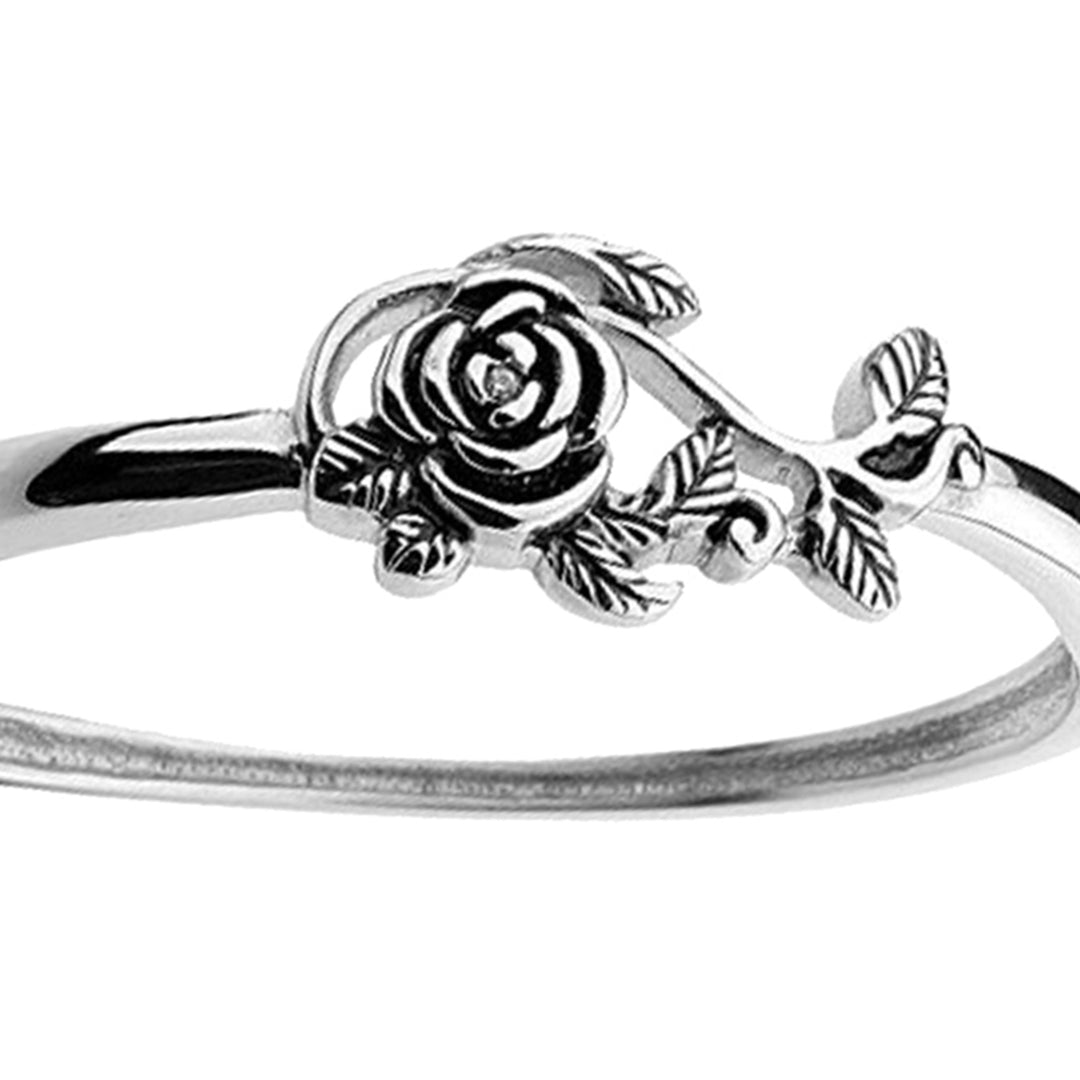 Wedding Ring Rose Design Elegant Classic Delicate Wedding Ring for Wedding Image 7