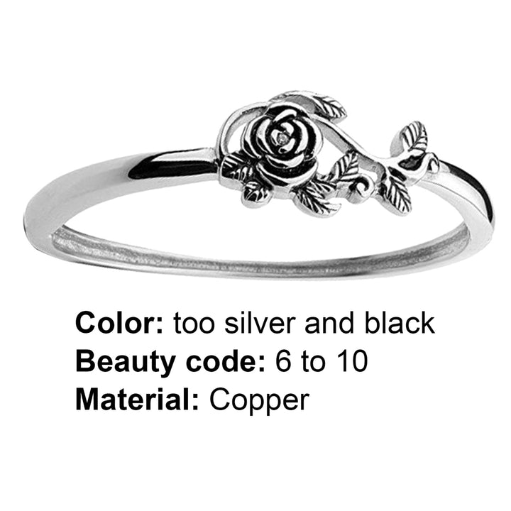 Wedding Ring Rose Design Elegant Classic Delicate Wedding Ring for Wedding Image 8