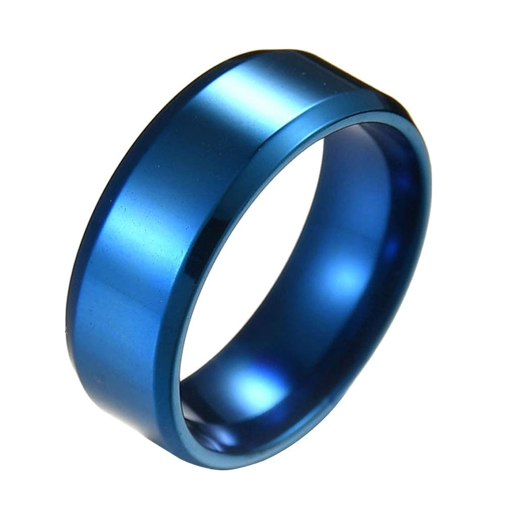 Fashion Simple Polish Titanium Steel Ring Couple Wedding Engagement Jewelry Gift Image 2