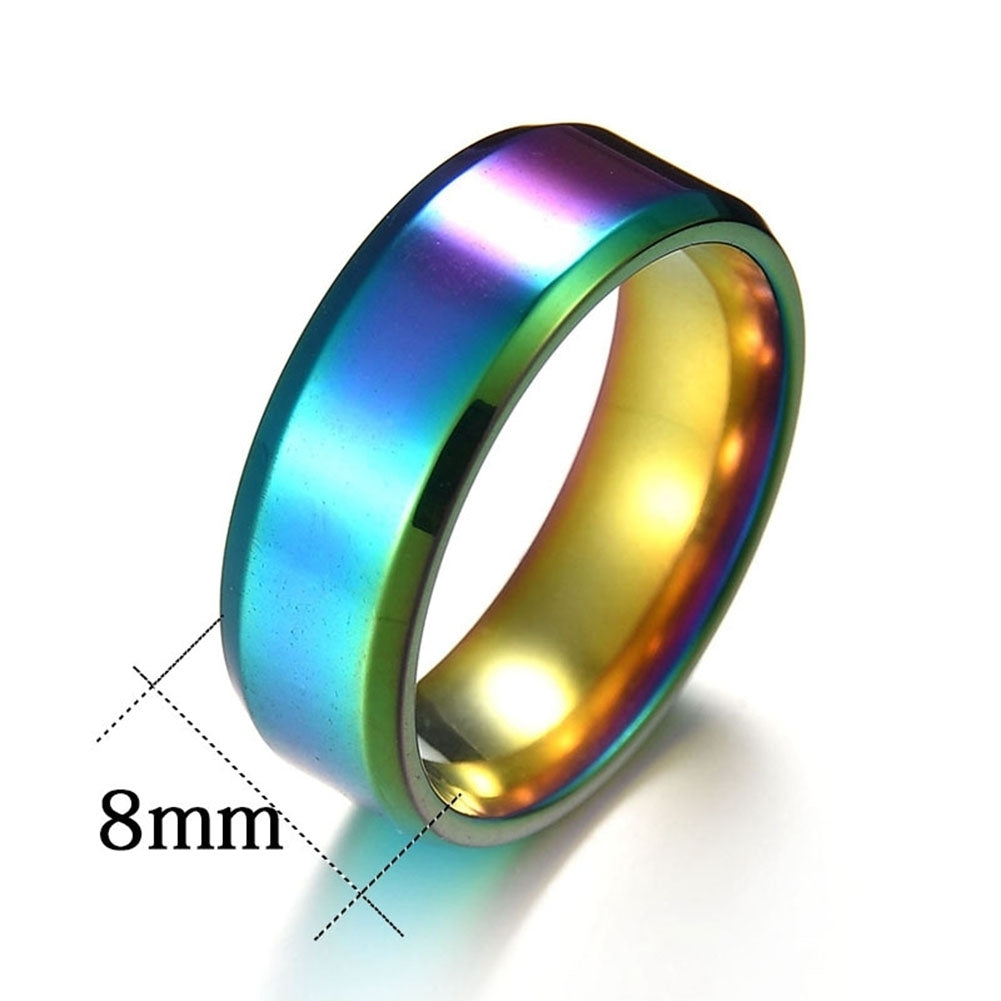 Fashion Simple Polish Titanium Steel Ring Couple Wedding Engagement Jewelry Gift Image 4