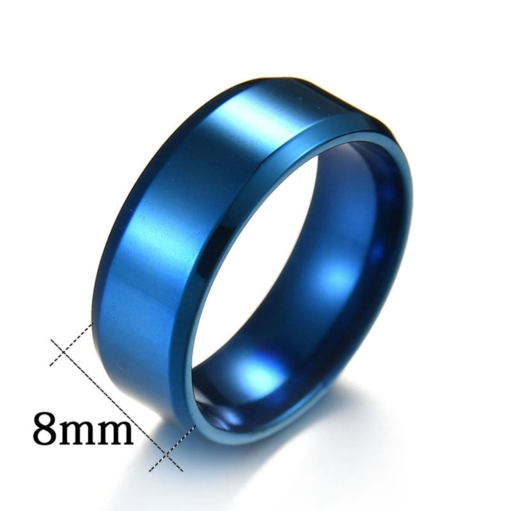 Fashion Simple Polish Titanium Steel Ring Couple Wedding Engagement Jewelry Gift Image 4