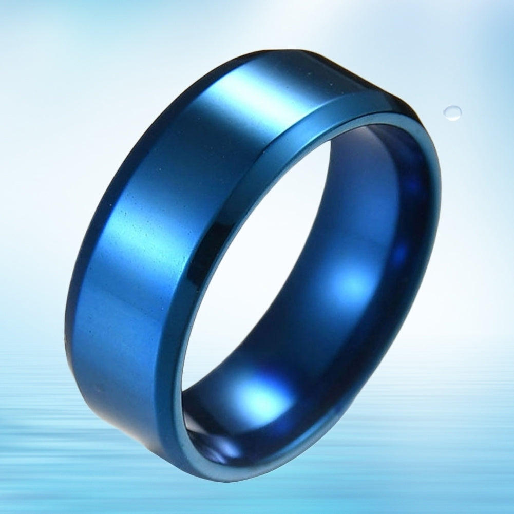 Fashion Simple Polish Titanium Steel Ring Couple Wedding Engagement Jewelry Gift Image 6