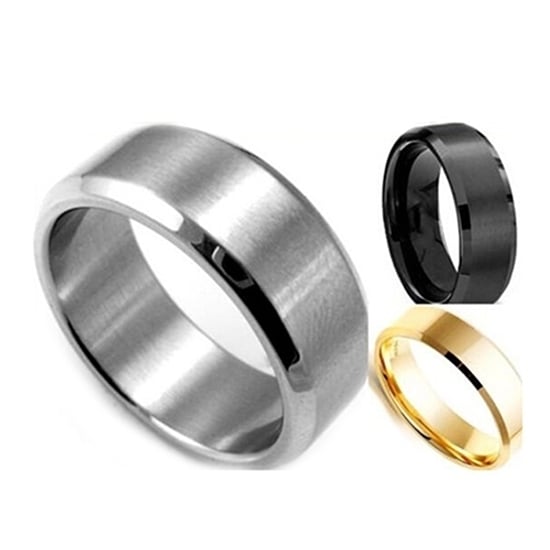 Fashion Unisex Titanium Steel Ring Wedding Band Couple Lovers Finger Jewelry Image 2