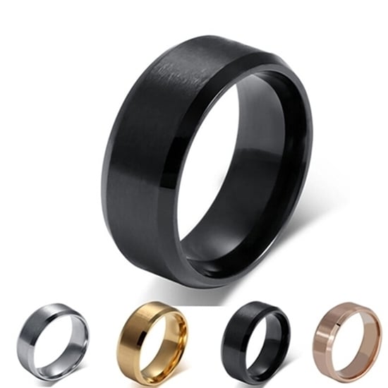 Fashion Unisex Titanium Steel Ring Wedding Band Couple Lovers Finger Jewelry Image 8