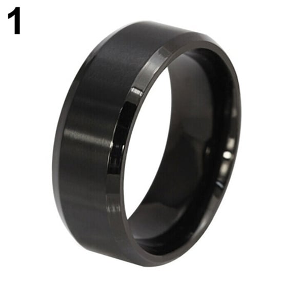 Fashion Unisex Titanium Steel Ring Wedding Band Couple Lovers Finger Jewelry Image 11