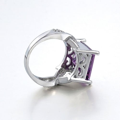 Womens Square Rhinestone Inlaid Engagement Knuckle Ring Fashion Jewelry Gift Image 4