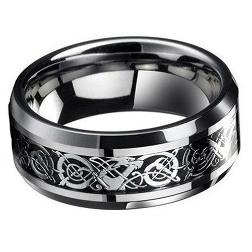 Fashion Mens Womens Punk Celtic Dragon Titanium Steel Wedding Band Ring Jewelry Image 1