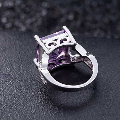 Womens Square Rhinestone Inlaid Engagement Knuckle Ring Fashion Jewelry Gift Image 10