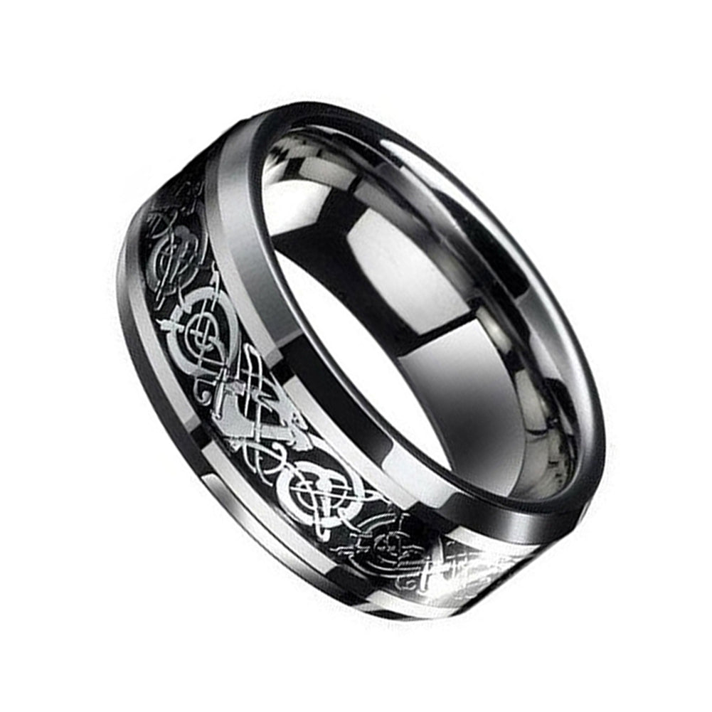 Fashion Mens Womens Punk Celtic Dragon Titanium Steel Wedding Band Ring Jewelry Image 4