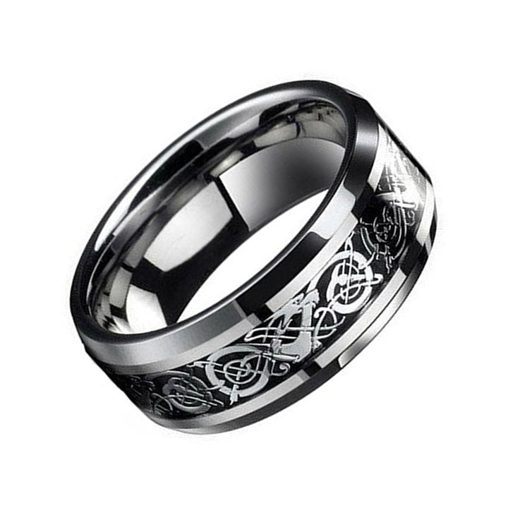 Fashion Mens Womens Punk Celtic Dragon Titanium Steel Wedding Band Ring Jewelry Image 4
