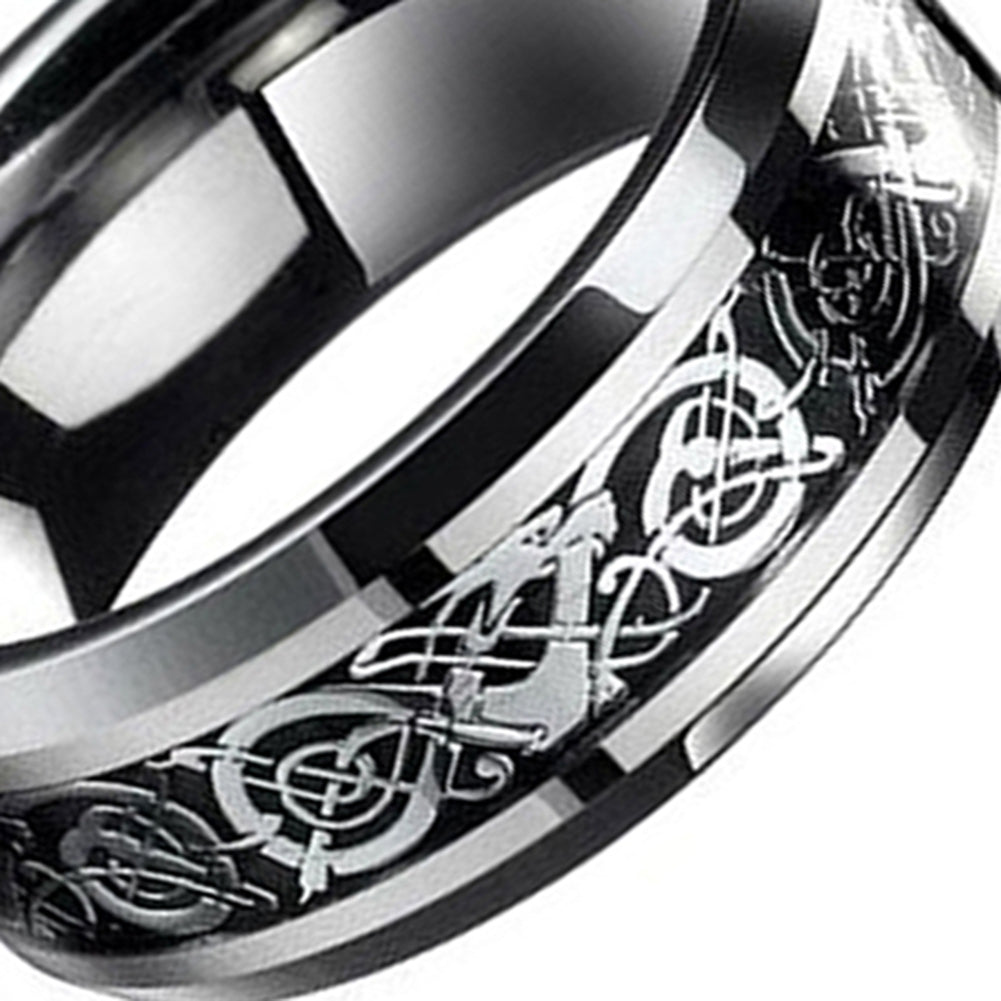 Fashion Mens Womens Punk Celtic Dragon Titanium Steel Wedding Band Ring Jewelry Image 6