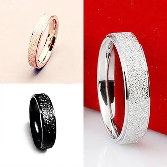 Men Women Wedding Band Ring Stainless Steel Matte Ring Jewelry Couple Gift Image 1