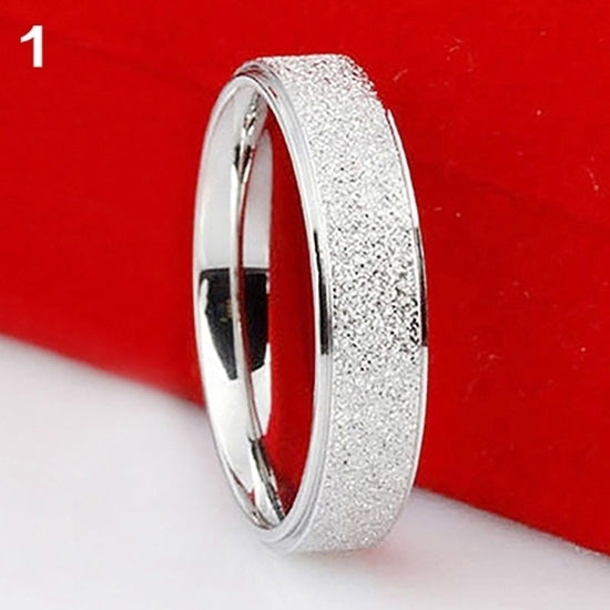 Men Women Wedding Band Ring Stainless Steel Matte Ring Jewelry Couple Gift Image 3