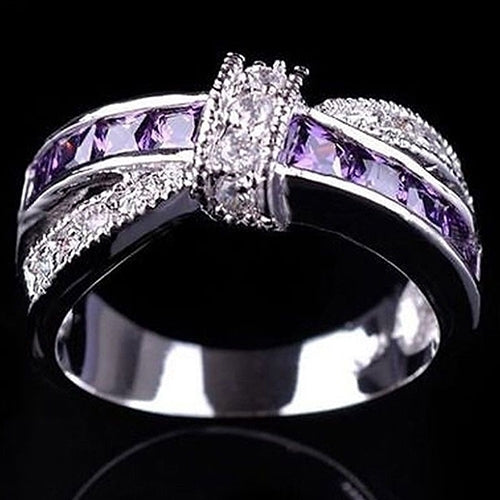 Women Fashion Cut Clear Shiny Zircon Inlaid Wedding Bridal Finger Knuckle Ring Image 3