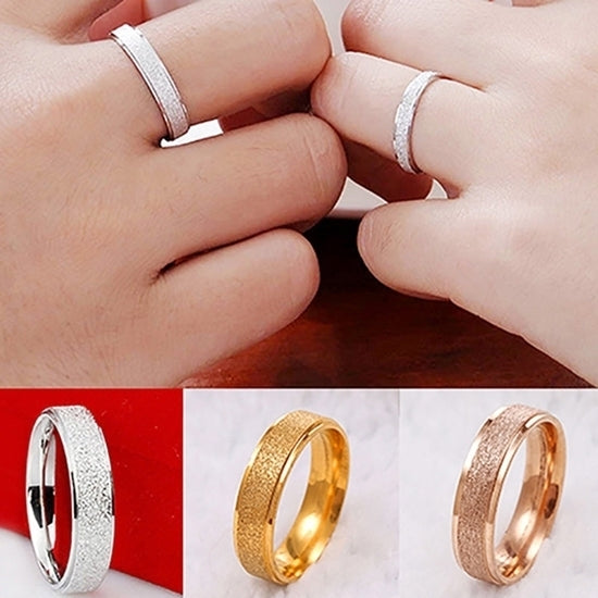 Men Women Wedding Band Ring Stainless Steel Matte Ring Jewelry Couple Gift Image 7