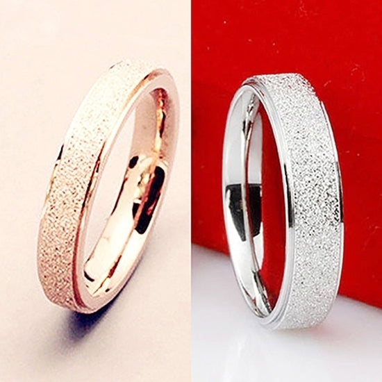 Men Women Wedding Band Ring Stainless Steel Matte Ring Jewelry Couple Gift Image 9