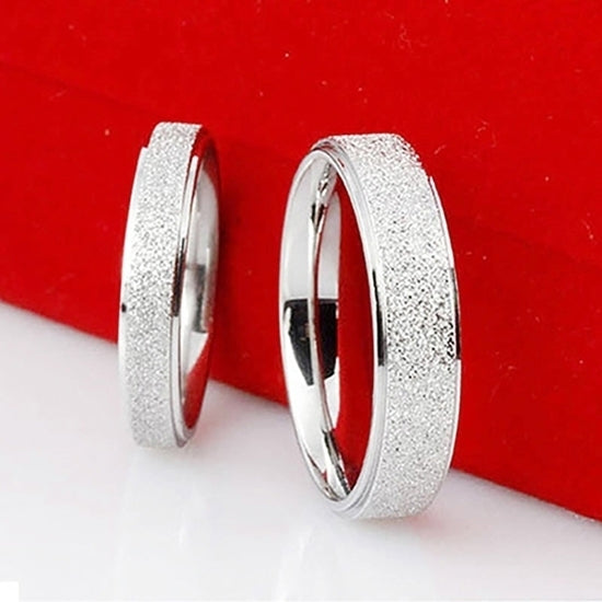 Men Women Wedding Band Ring Stainless Steel Matte Ring Jewelry Couple Gift Image 10