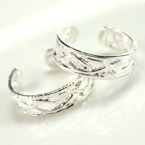 10 Pcs Adjustable Silver Plated Open Jewelry Toe Rings for Women Party Gift Image 4