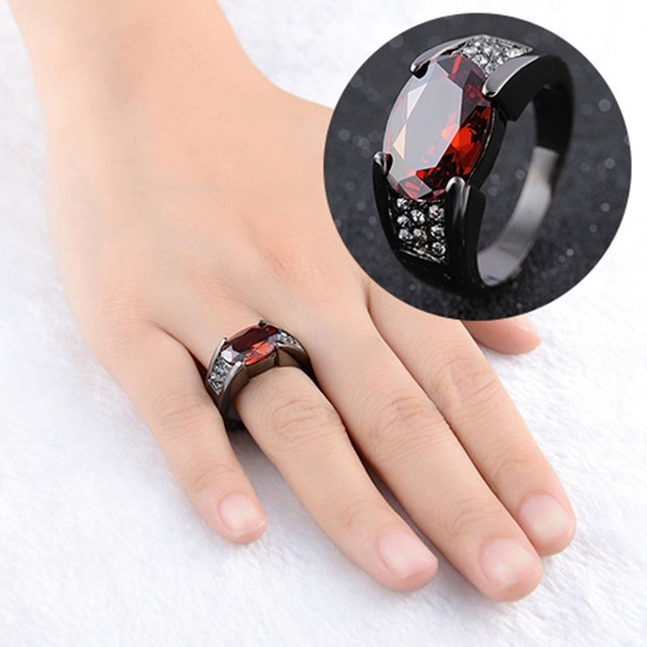 Man Fashion Cool Big Red Rhinestone Inlaid Finger Ring Jewelry Gift Size 8-12 Image 9