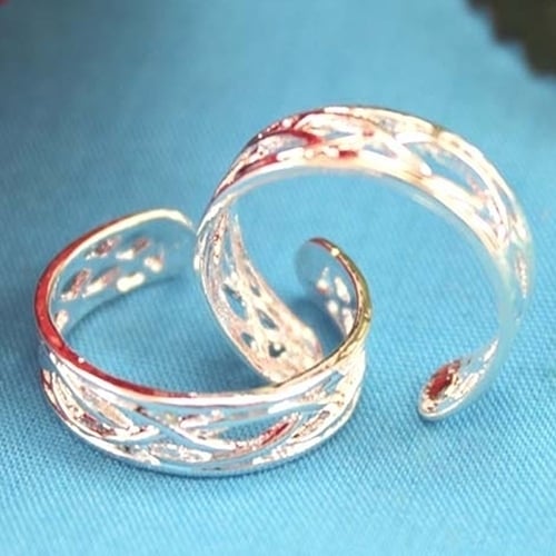 10 Pcs Adjustable Silver Plated Open Jewelry Toe Rings for Women Party Gift Image 6