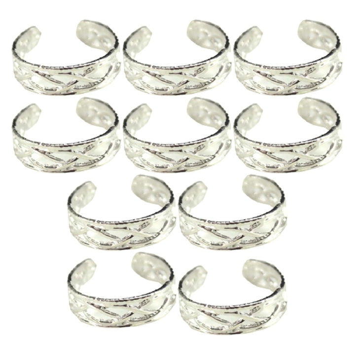 10 Pcs Adjustable Silver Plated Open Jewelry Toe Rings for Women Party Gift Image 10