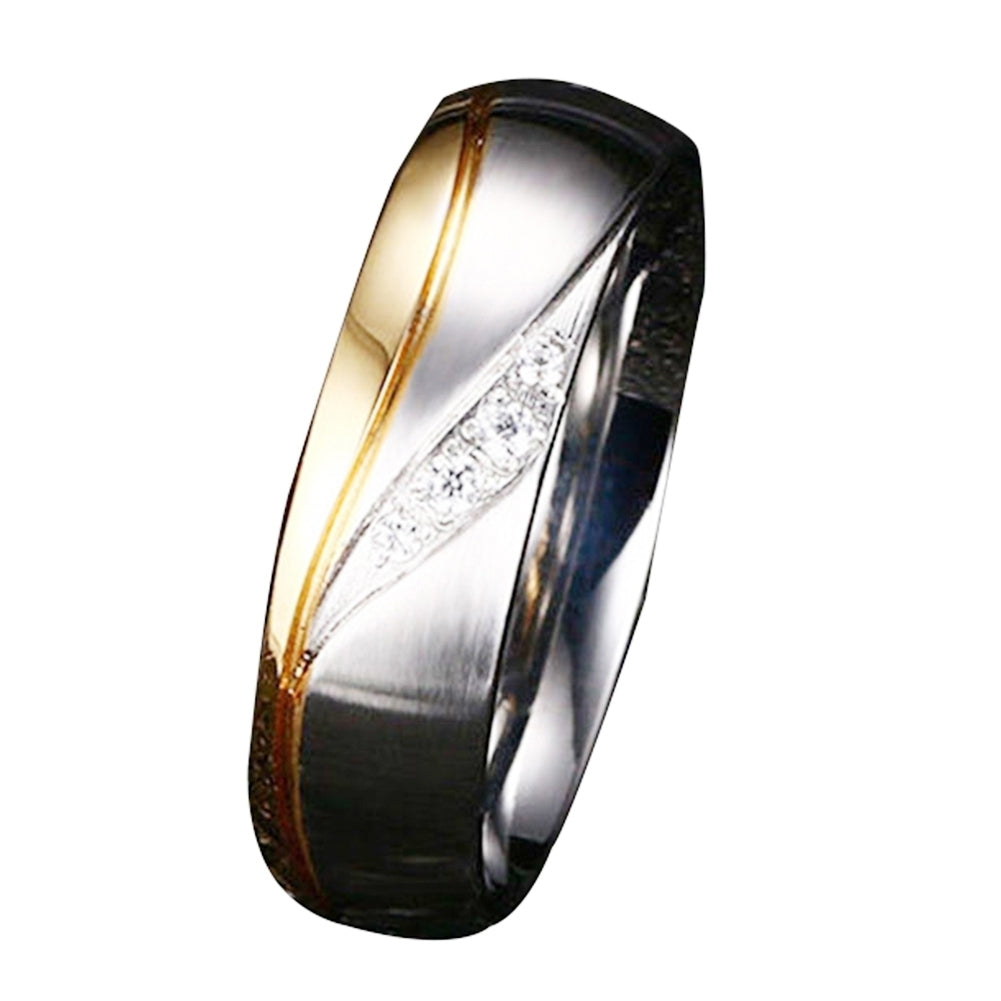 Fashion Gold Plated Titanium Steel Lover Ring Wedding Band Bridal Jewelry Gift Image 10